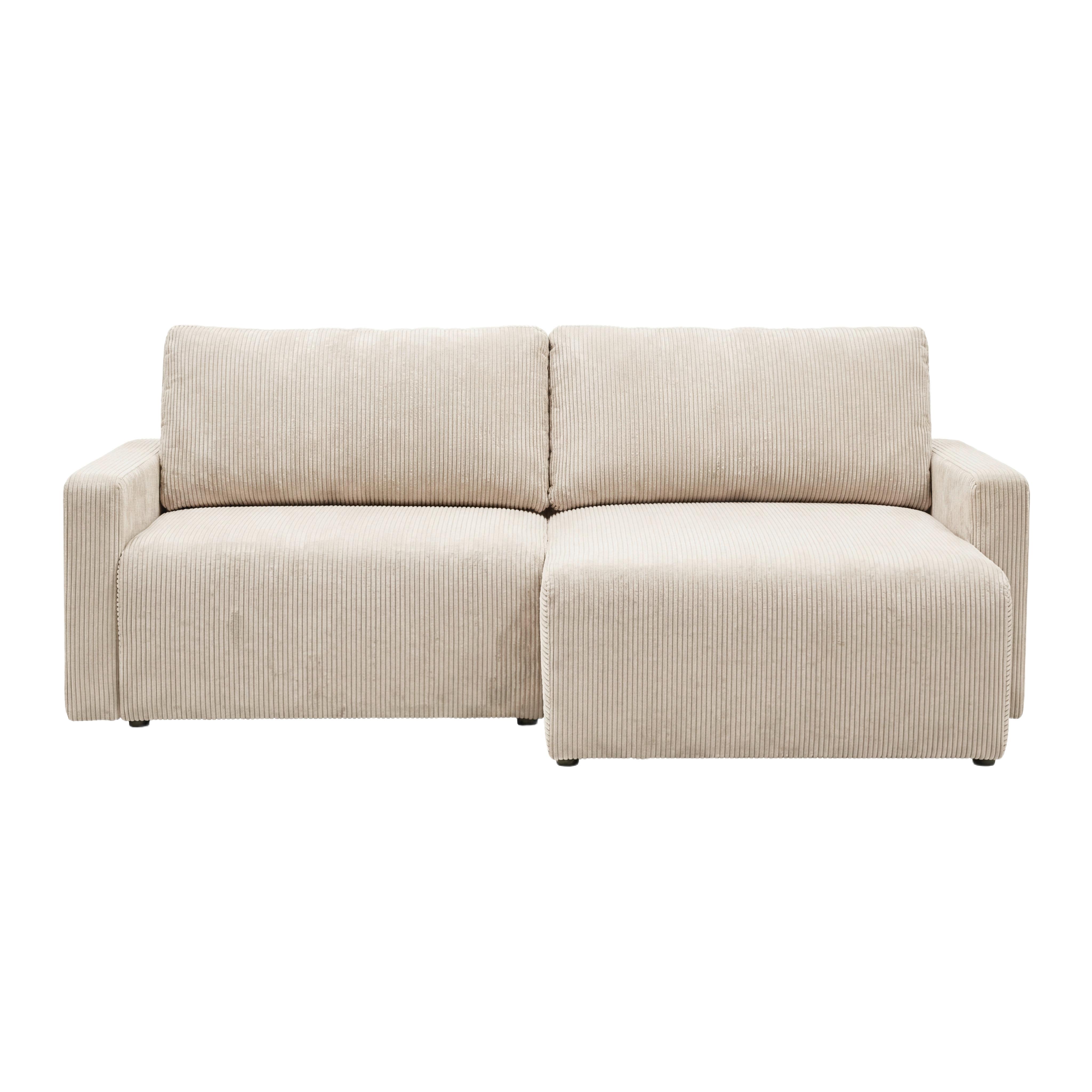 Rohová sedačka DAVE, obojstranná,krémový menčester - krémová, Modern, textil (227/146cm) - Based