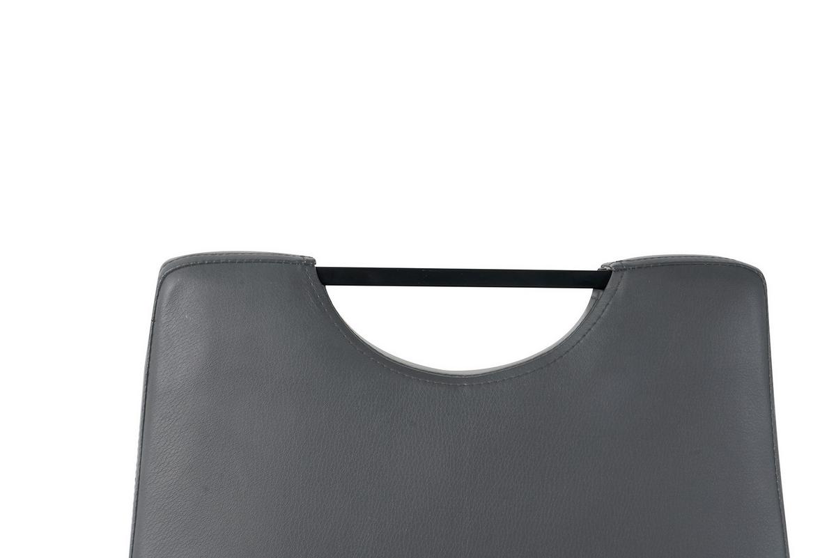 Stuhl-set Lederlook Grau, B: 42cm - Schwarz/Grau, Design, Kunststoff/Textil (42/98/56cm) - Livetastic