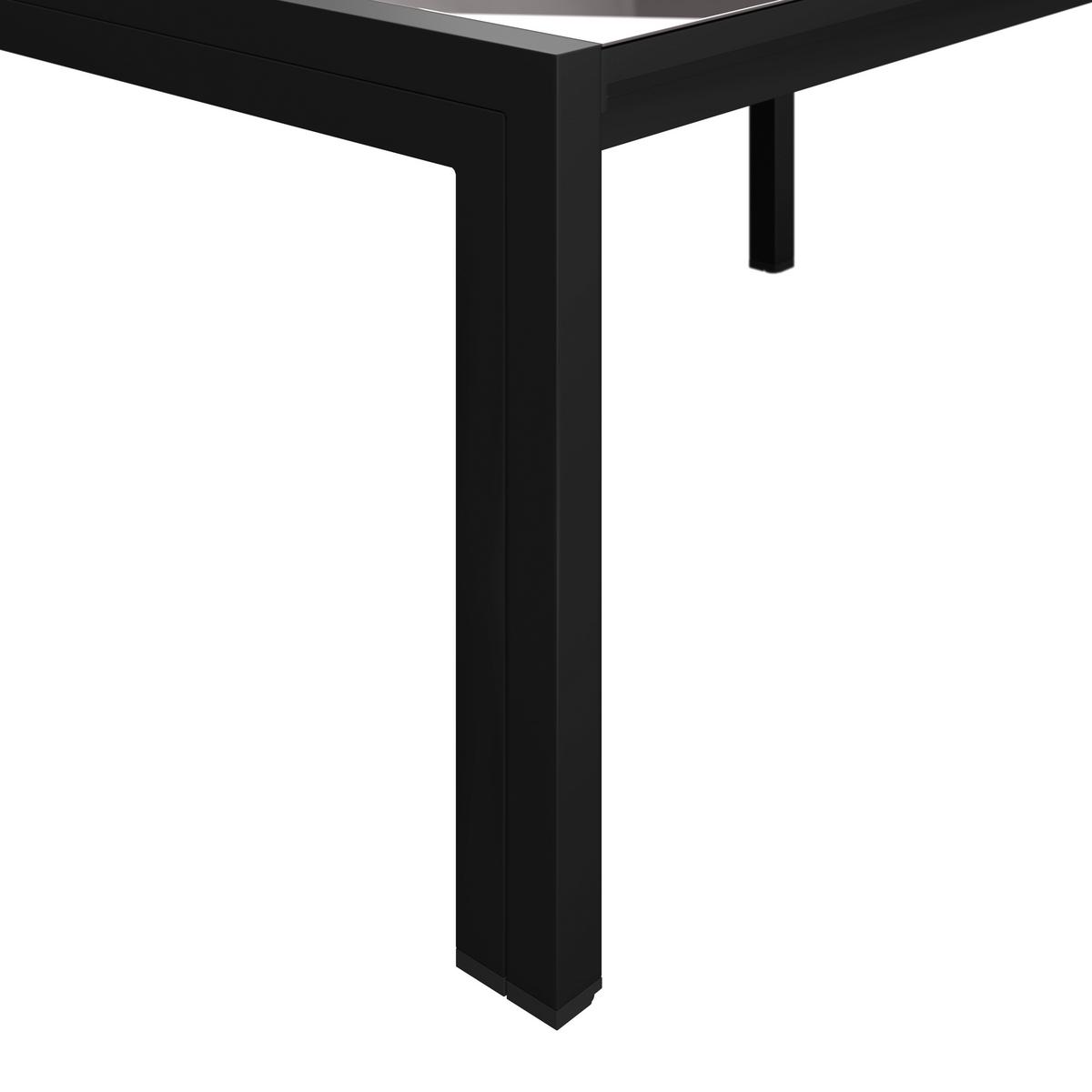 Ausziehtisch Tampa - Dunkelgrau/Anthrazit, MODERN, Glas/Metall (150-285/69/90cm) - Beldano