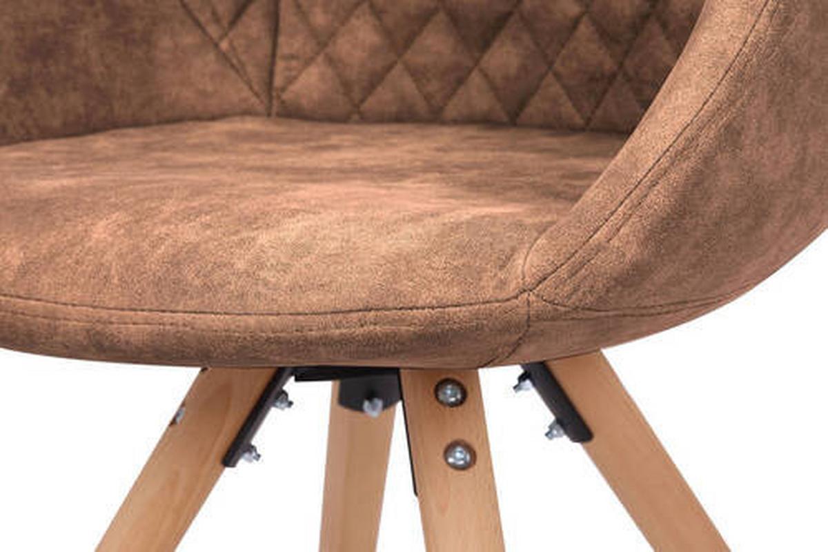 Esszimmerstuhl Chadwick Braun Gepolstert 2er-Set - Braun, LIFESTYLE, Holz/Textil (59/82/55cm) - Kayoom