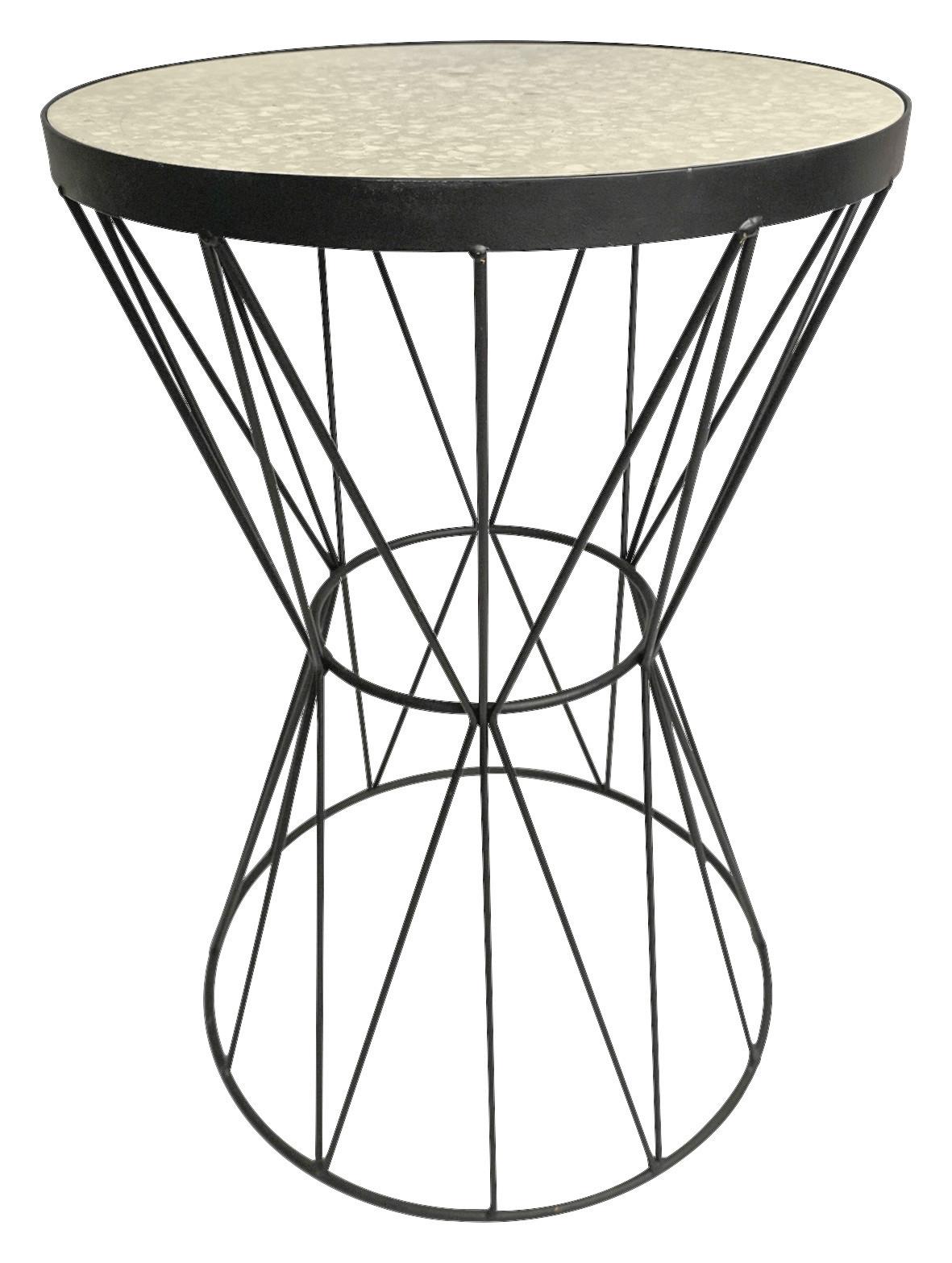 Odkladací Stolík Ston 1 - čierna/sivá, Moderný, kov/kameň (32/46/32cm)