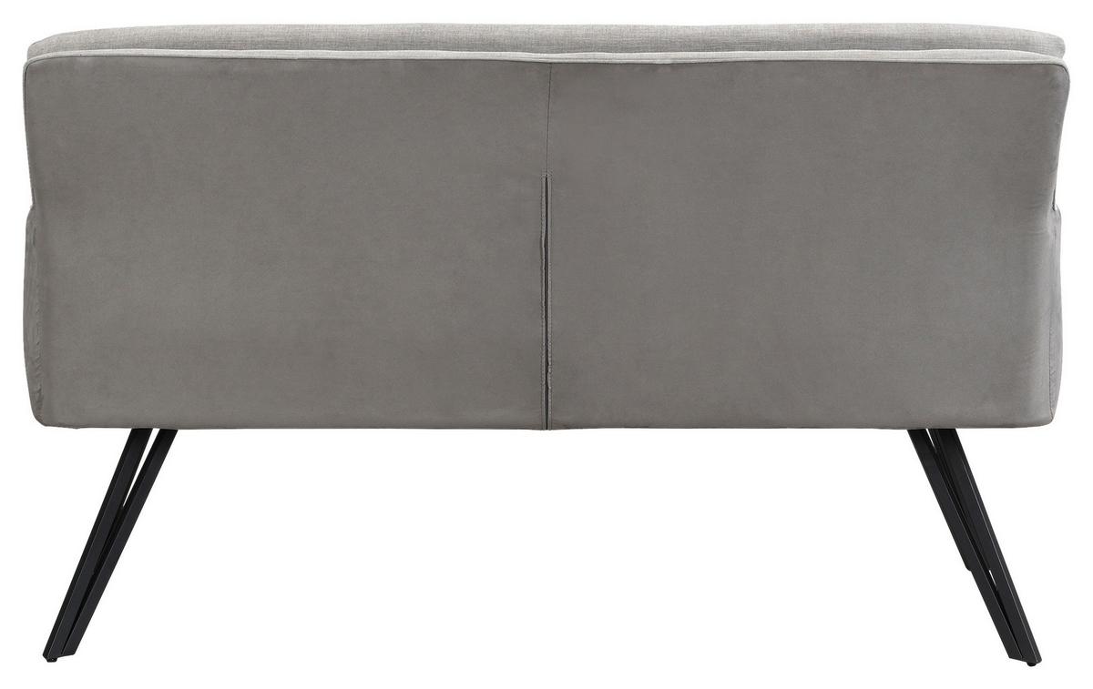 Sitzbank Tino - Hellgrau/Schwarz, MODERN, Textil/Metall (140/94/67cm) - MID.YOU