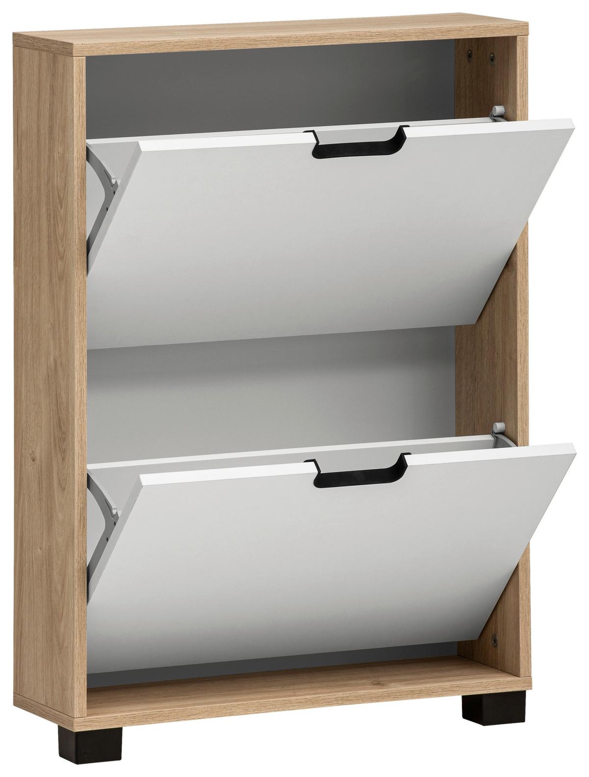 Schuhkipper Emmik Eiche Artisan/weiß B: 59,8 Cm - Eiche Artisan, Design, Holzwerkstoff (59,8/85,2/19,55cm) - MID.YOU