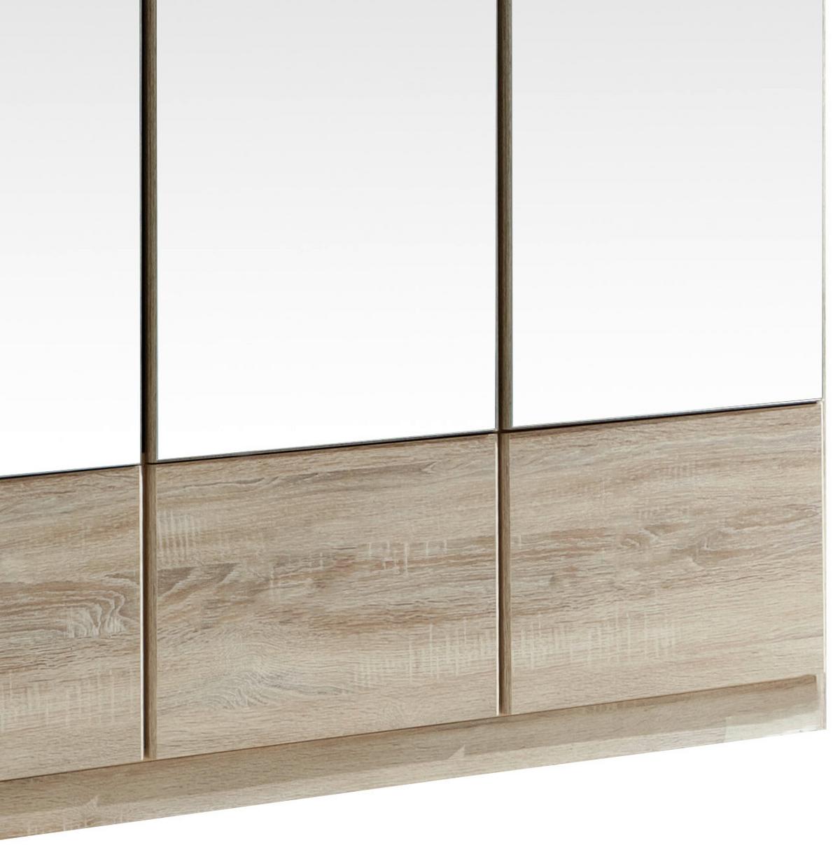 Drehtürenschrank Mit Spiegel 180cm Imago, Sägerau Dekor - Eichefarben, KONVENTIONELL, Glas/Holzwerkstoff (180/199/58cm) - MID.YOU