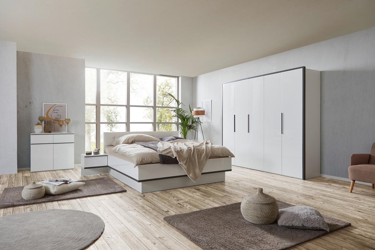 Kommode B: 90 Cm Lucca, Weiß/grau - Weiß, MODERN, Holzwerkstoff (90/88/44cm)