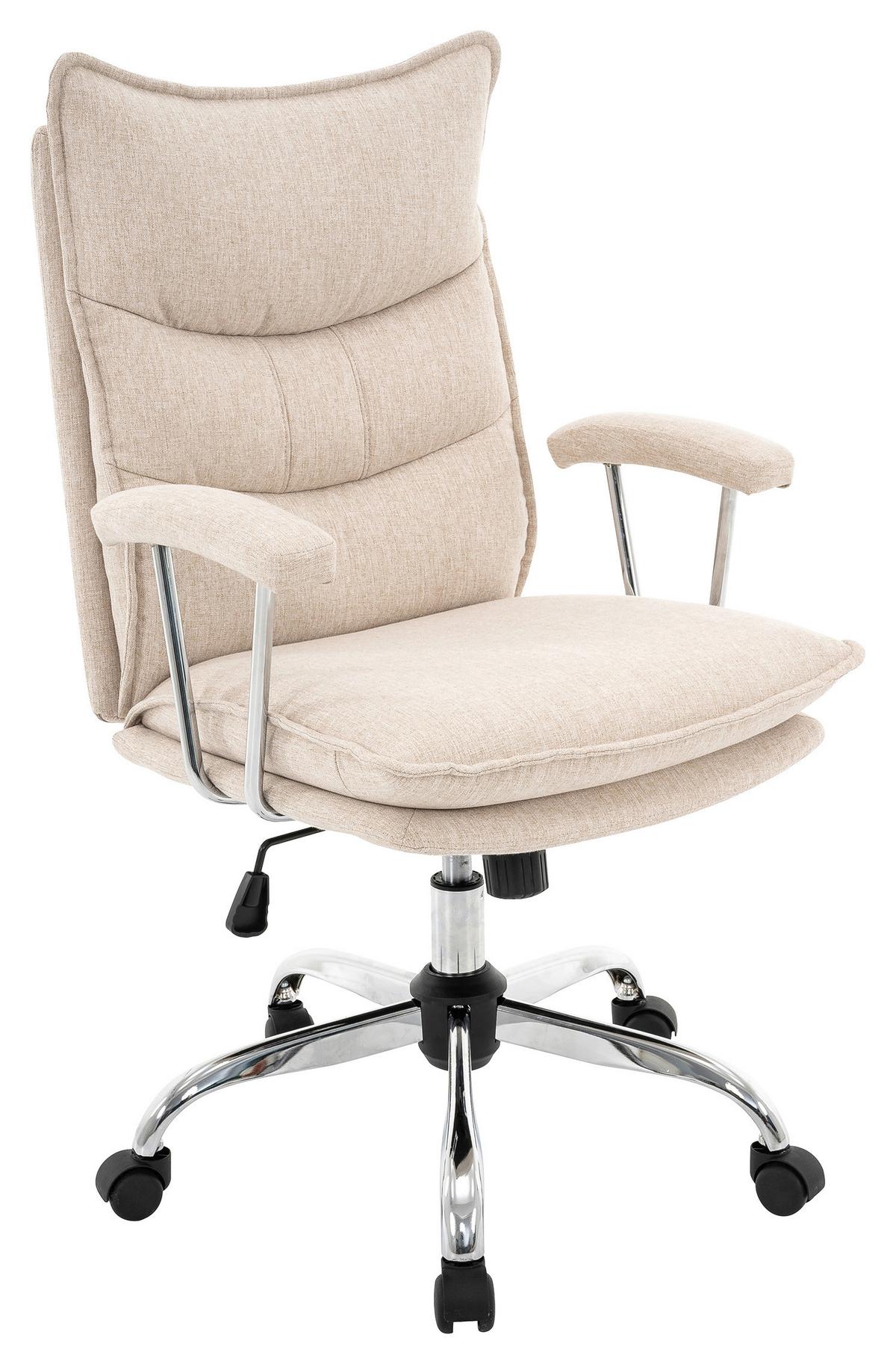 Drehstuhl Wien 2 - Chromfarben/Beige, MODERN, Kunststoff/Textil (61/96-104/66cm)