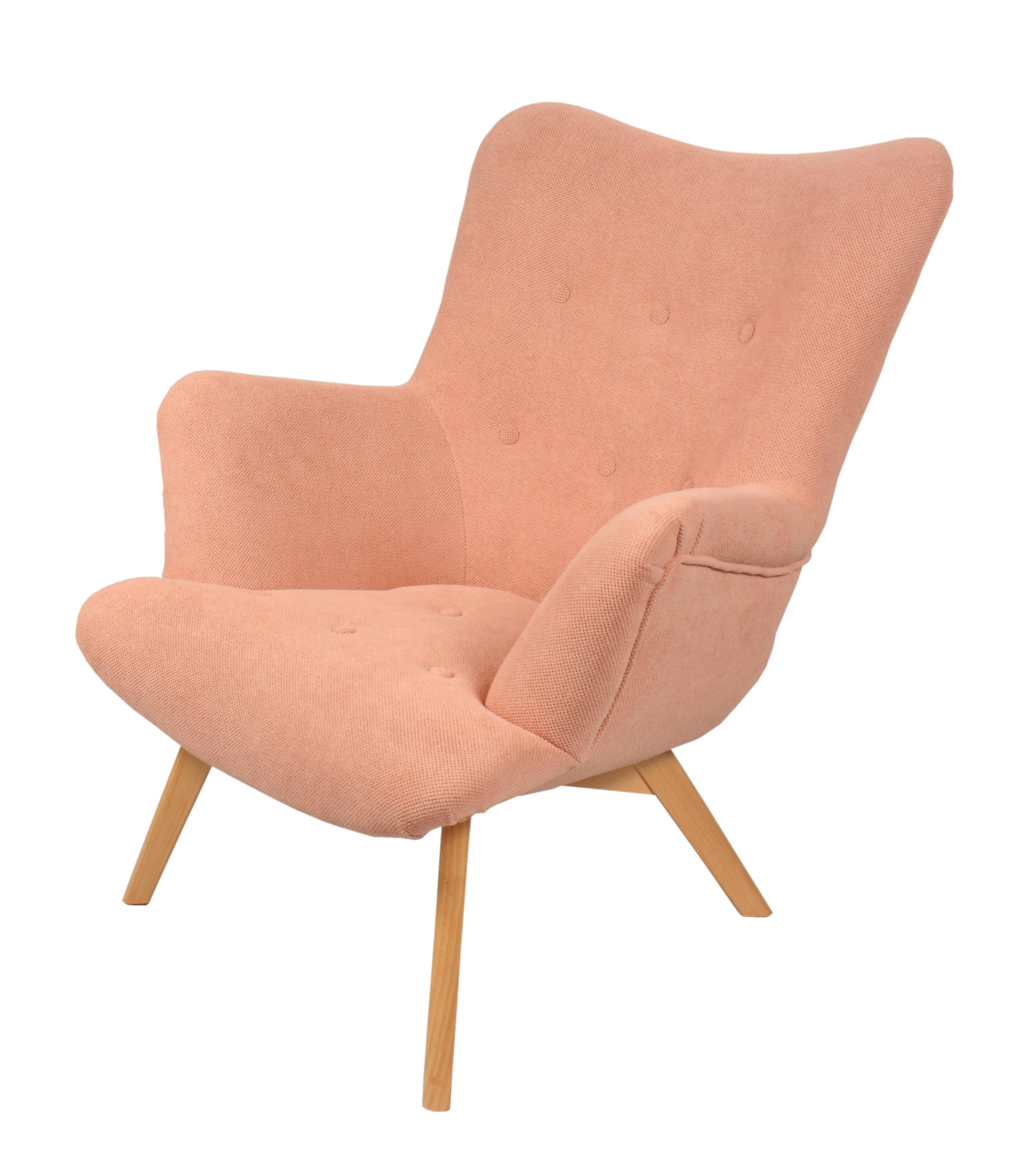 Kreslo Safin, ružové SAFIN - pink/prírodná farba, Modern, drevo/textil (88/92/96cm)