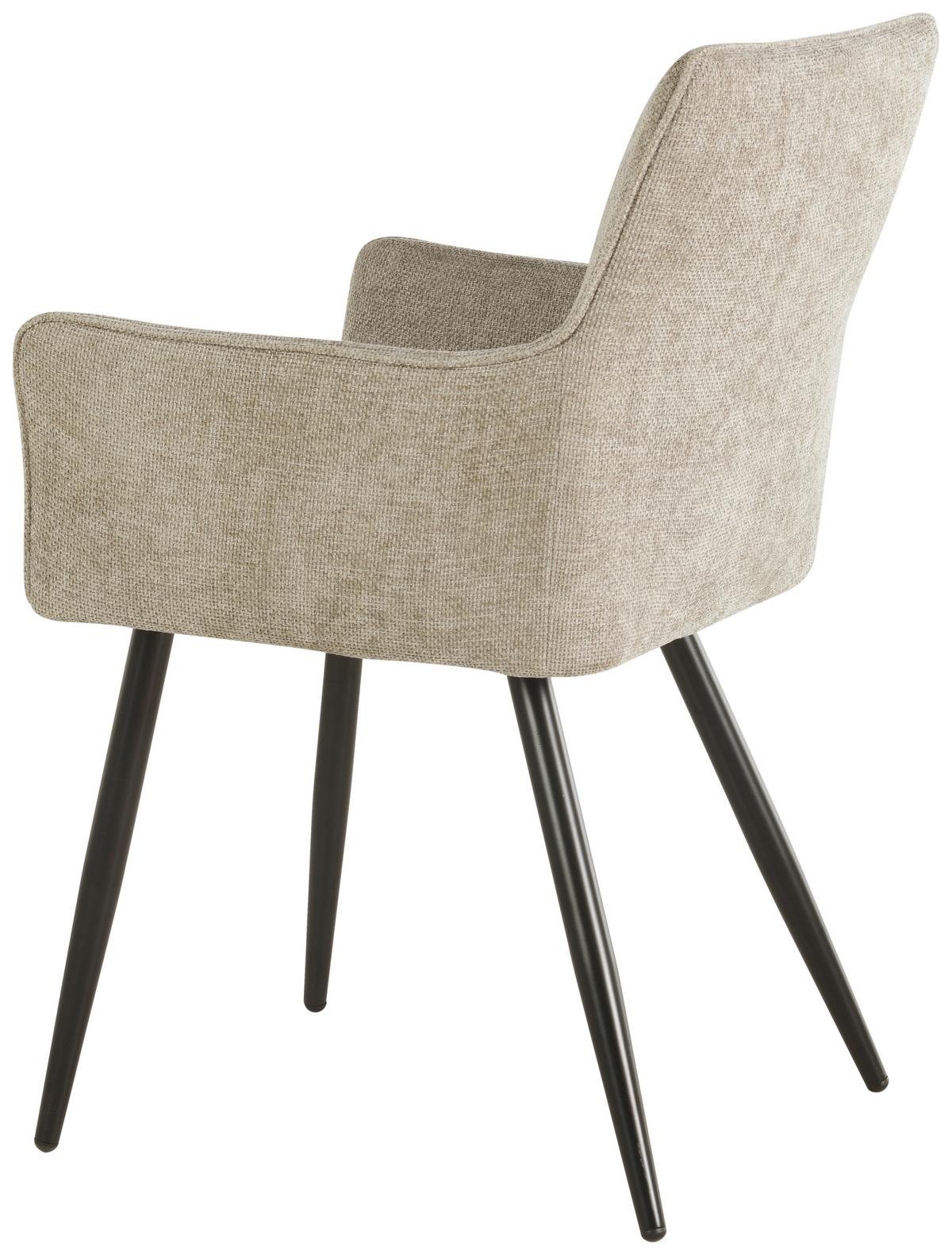 Armlehnstuhl Finn - Hellbraun/Schwarz, LIFESTYLE, Holz/Textil (54/82/60cm) - MID.YOU