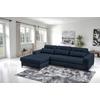 Ecksofa Bonito, Dunkelblau Schenkel: 176x255 cm - Schwarz/Dunkelblau, Design, Textil (176/260cm) - Livetastic