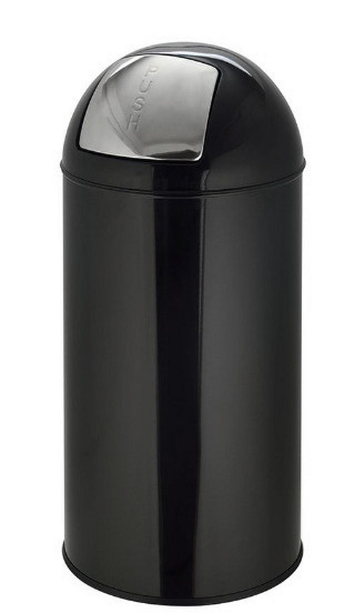 Abfallsammler Push 35l - Schwarz, Basics, Kunststoff/Metall (30/66/30cm) - MID.YOU