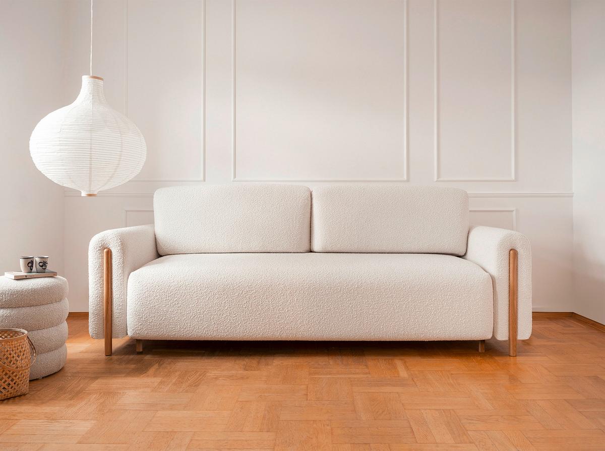 Schlafsofa Arcadova Creme B: 244 cm - Eichefarben/Creme, Design, Textil (244/97/97cm) - MID.YOU