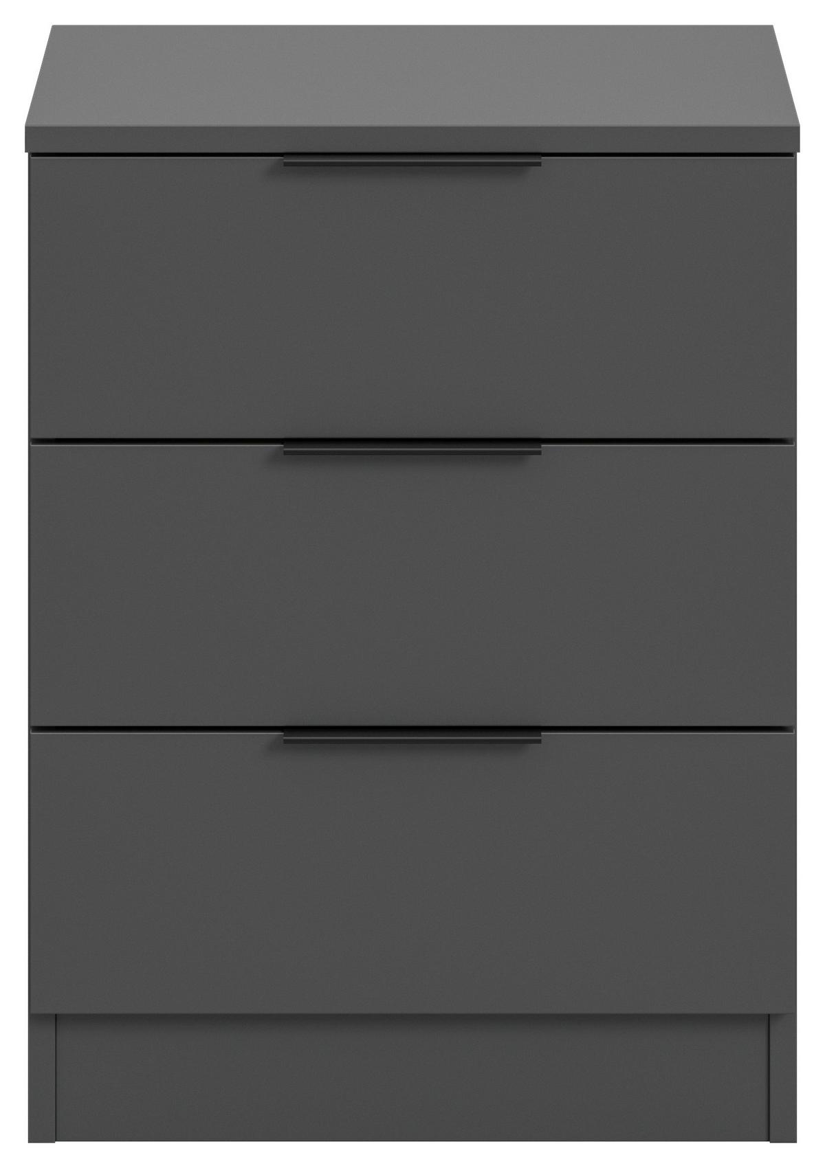 Nachtkästchen Kopenhagen, Anthrazit B: 45 Cm - Anthrazit/Schwarz, MODERN, Holzwerkstoff (45/60/40cm) - MID.YOU