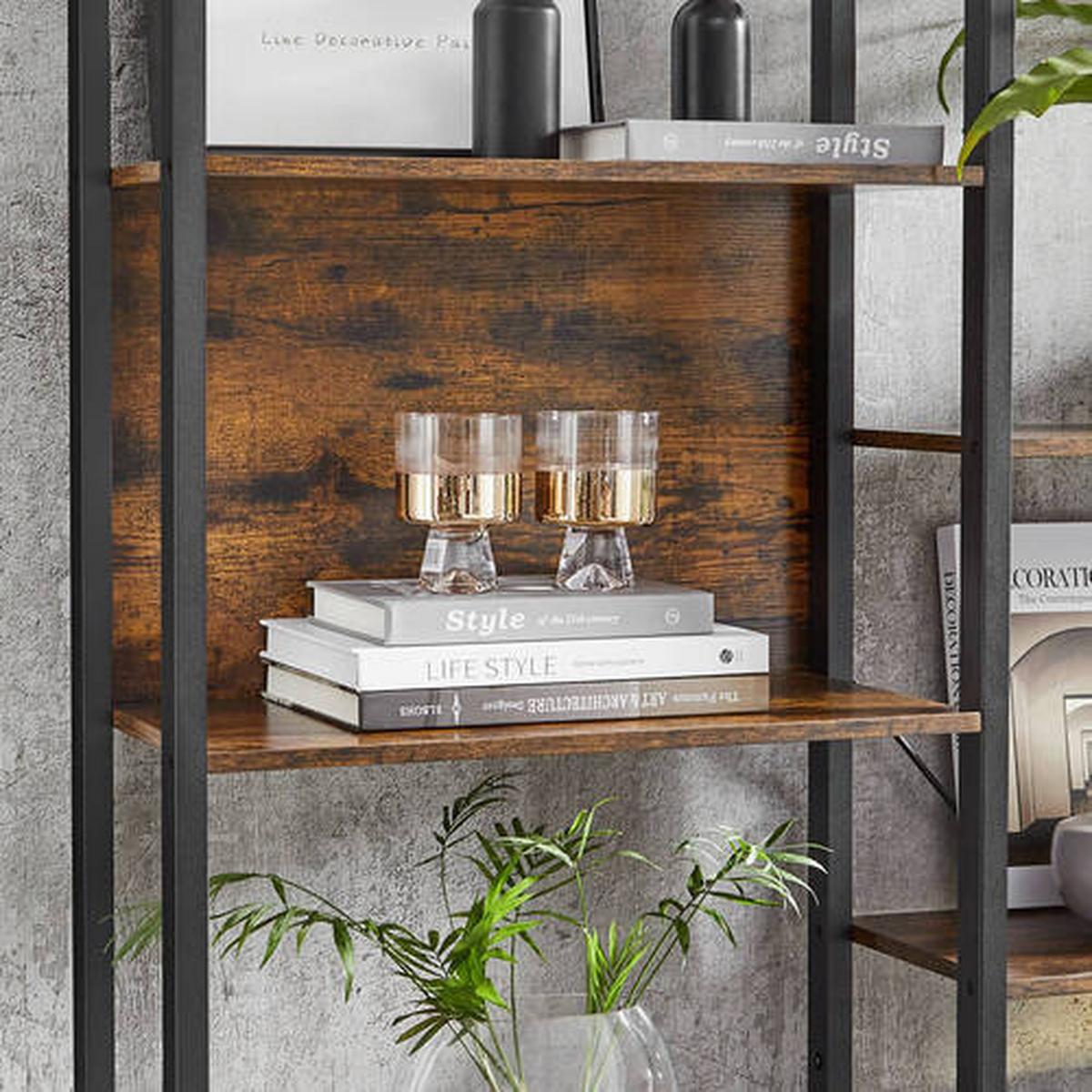 Regal Regal B: 158 cm Braun/Schwarz - Schwarz/Braun, Trend, Holzwerkstoff (158/166/24cm) - Boxxx