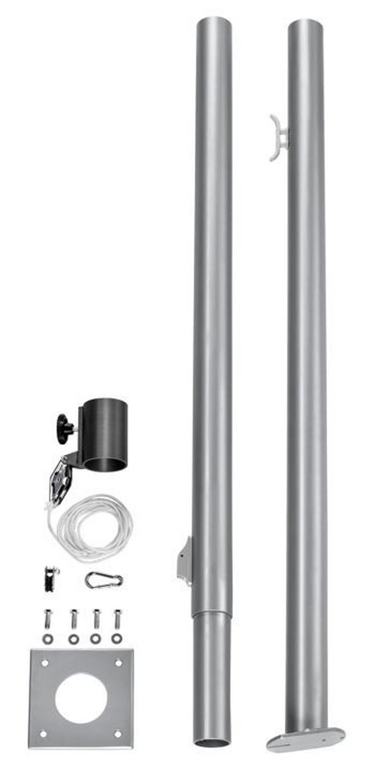 Sonnensegelzubehör Mast für Sonnensegel - Hellgrau, Basics, Metall (6/240/6cm) - Schneider