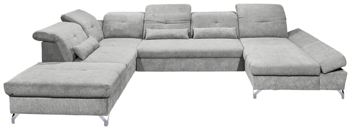 Ecksofa Melfi Schlammfarben U: 245 cm - Schlammfarben/Silberfarben, MODERN, Textil (245/350/168cm) - MID.YOU