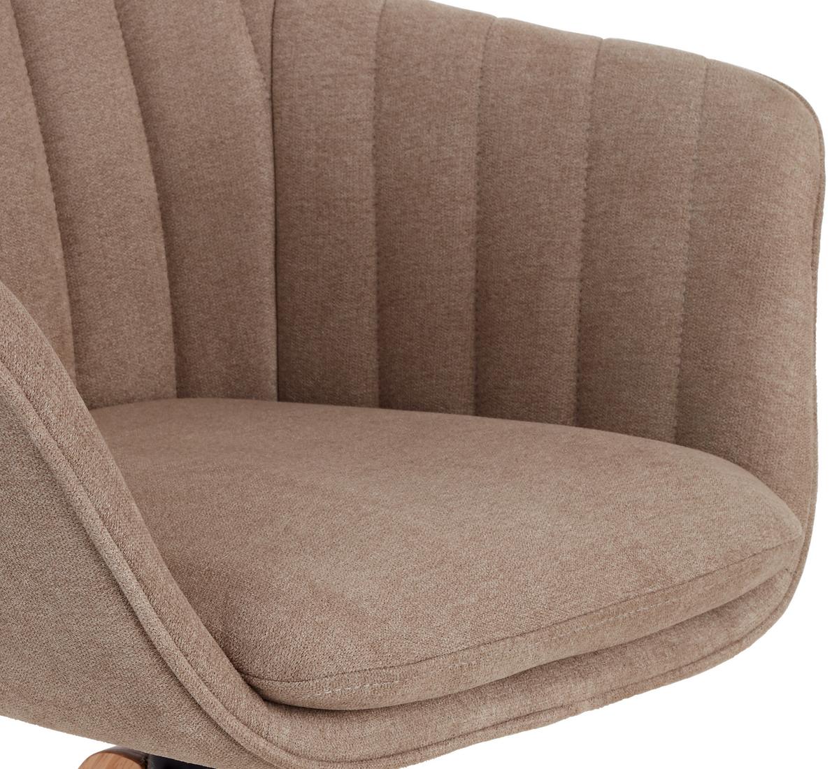 Armlehnstuhl Belluno Greige Mit Drehbarerer Sitzfläche - Greige/Eichefarben, MODERN, Holz/Textil (60/88/57,5cm) - MID.YOU