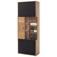 Vitrine Valencia B: 79 cm Anthrazit/Eichefarben - Eiche Bianco/Anthrazit, Design, Glas/Holz (79/207/37cm) - MID.YOU