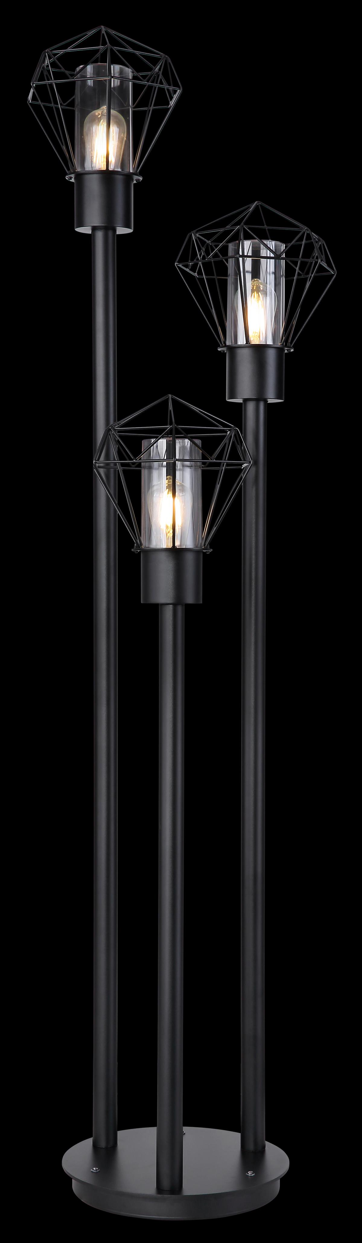 Außenleuchte Horace 15 Watt Edelstahl - Klar/Schwarz, Basics, Kunststoff/Metall (44,2/44,5/170cm)