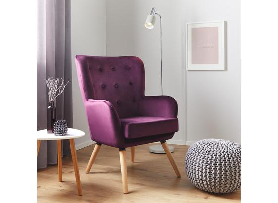 Kreslo Cooper - bobulová, Moderní, dřevo/textil (69/95/76cm) - Modern Living Kreslo Cooper - bobulová, Moderní, dřevo/textil (69/95/76cm) - Modern Living