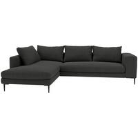 Ecksofa Aurora II inkl. Rückenkissen Taupe - Schwarz/Graphitfarben, MODERN, Textil (210/295cm) - Trendmanufaktur