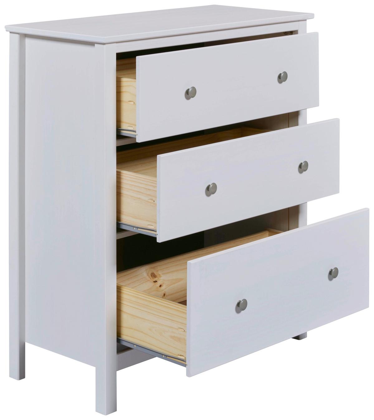 KOMODA CHILLY HOME - biela/strieborná, Romantik / Landhaus, kov/drevo (85/96/39,5cm)