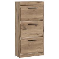 Schuhschrank Grano Eichefarben B: 53,9 Cm - Eichefarben/Schwarz, Trend, Holzwerkstoff (53,9/115,9/30,4cm)