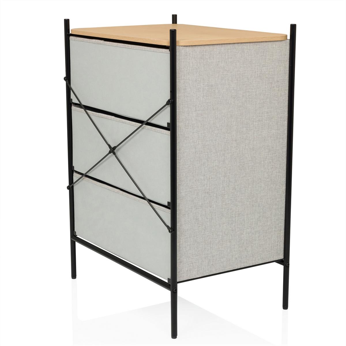 Kommode Stuvar Taupe B: 58 Cm - Taupe/Hellbraun, MODERN, Holzwerkstoff/Textil (58/79/39cm) - MID.YOU