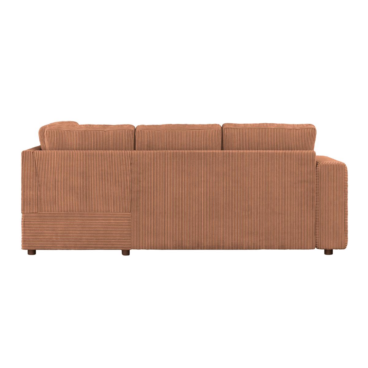Ecksofa mit Schlaffunktion Toulouse terracotta, 224x206cm - Terracotta/Schwarz, Trend, Holz/Holzwerkstoff (224/206cm)