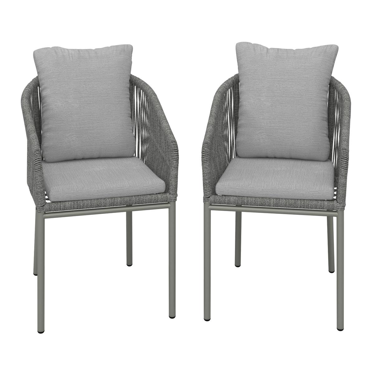 SADA ZÁHRADNÝCH KRESIEL PEPE - čierna/sivá, Modern, kov/plast (55/83/62cm) - Bessagi Garden