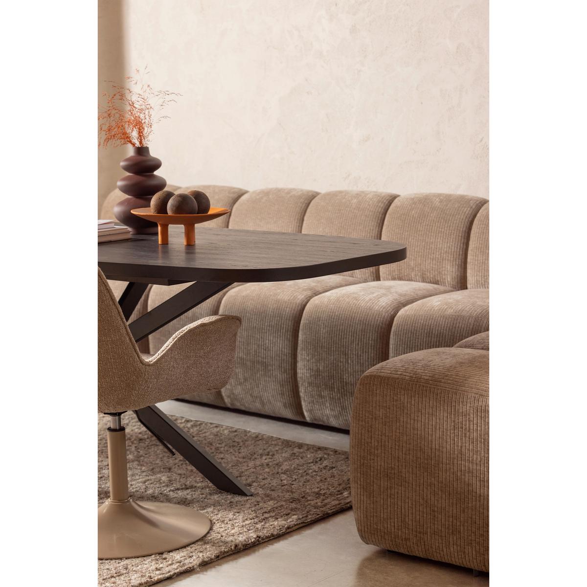 Eckbank Mojo Sandfarben B: 83cm - Sandfarben/Schwarz, MODERN, Textil (83/83/83cm) - Livetastic