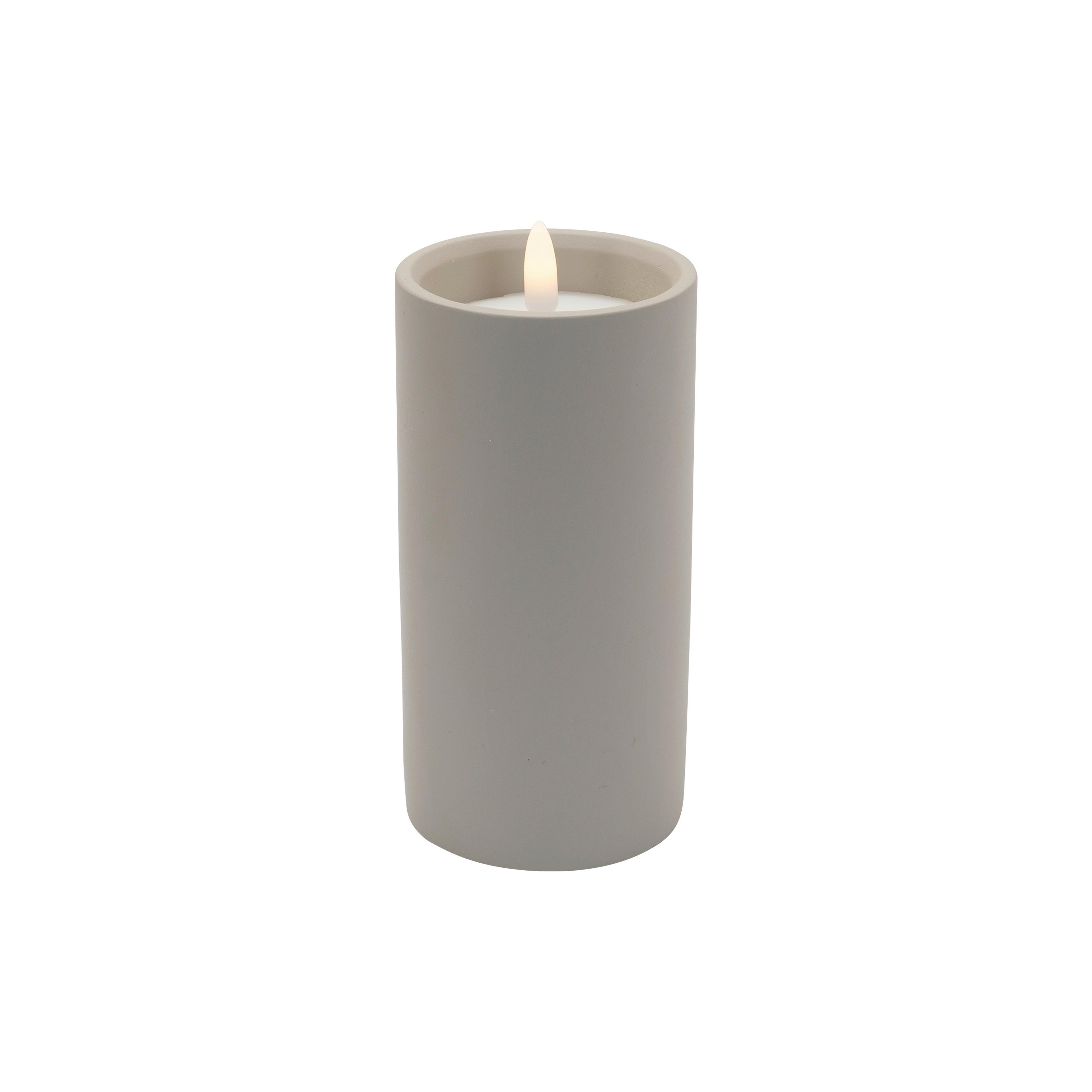 LED sviečka KAREN - sivobéžová, Modern, parafín/plast (7,5/15cm) - Mömax