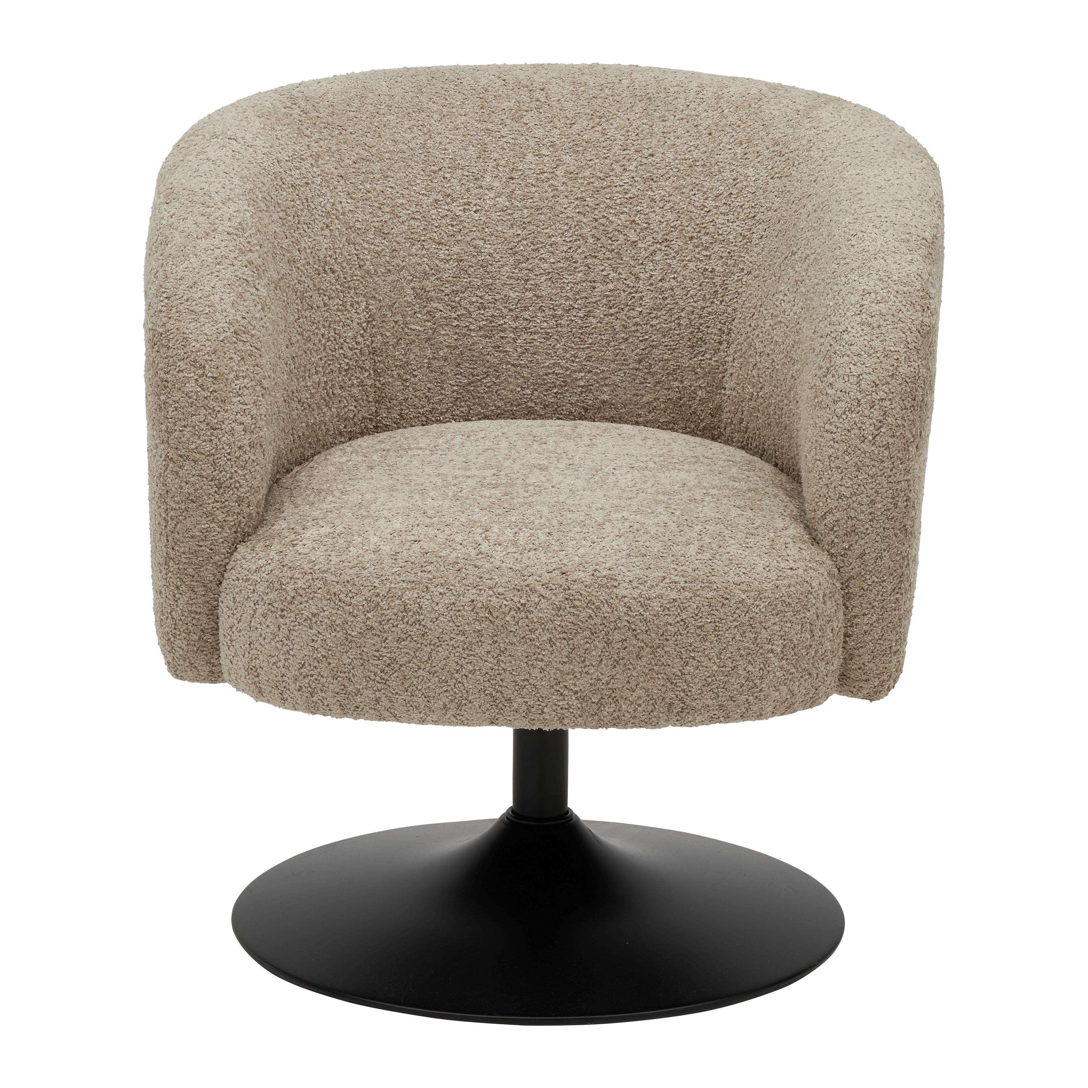 Otočná židle GIRO, šedobéžová žinylka, max.120 kg - černá/barvy stříbra, Moderní, kov/textil (67/68/73cm) - Premium Living
