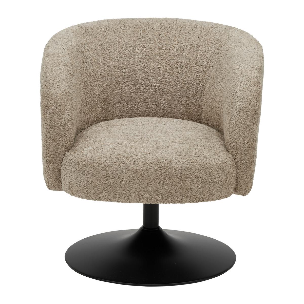 Otočná stolička GIRO, sivobéžová ženilka, max.120 kg - čierna/sivobéžová, Modern, kov/textil (67/68/73cm) - Premium Living