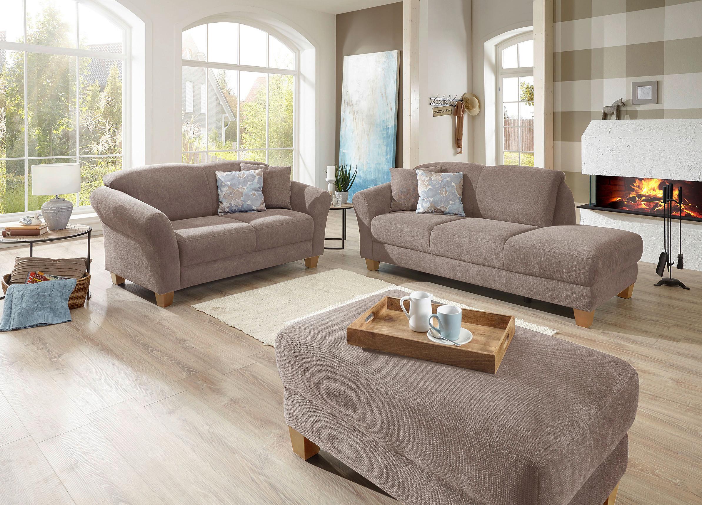 Récamiere Gotland V, Taupe B: 194 cm - Taupe/Naturfarben, KONVENTIONELL, Textil (194/84/91cm) - Sit & More