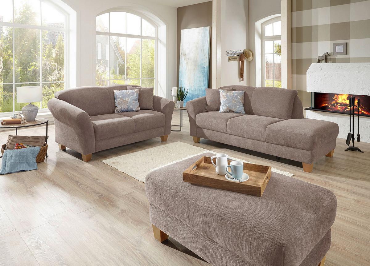 Récamiere Gotland V, Taupe B: 194 cm - Taupe/Naturfarben, KONVENTIONELL, Textil (194/84/91cm) - Sit & More