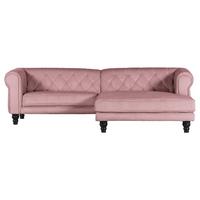 Ecksofa Jonte Rosa S: 260x160 cm - Dunkelbraun/Rosa, Design, Textil (260/160cm) - MID.YOU