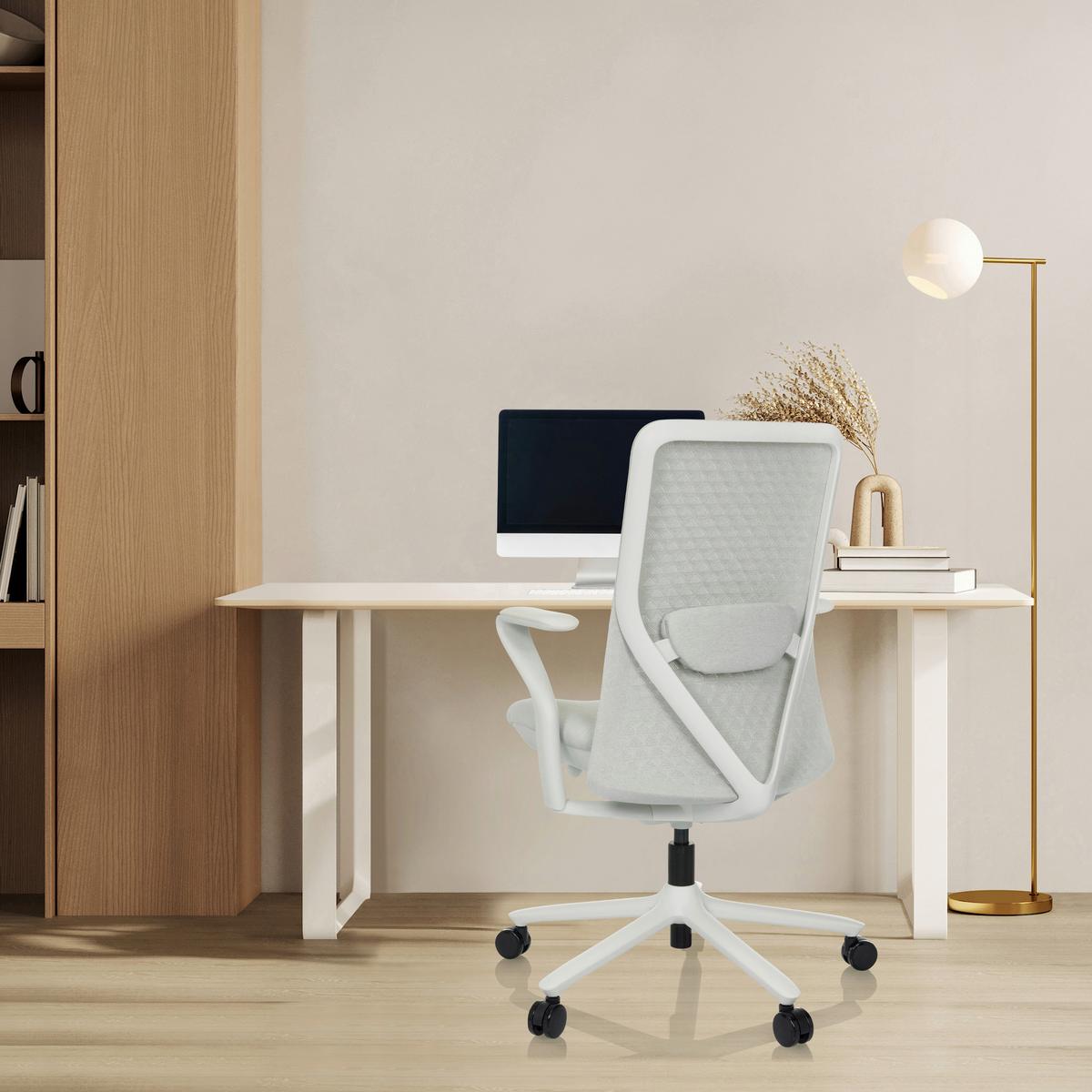 Drehstuhl Vervio Hellgrau B: 63 Cm - Hellgrau/Weiß, MODERN, Kunststoff/Textil (63/111/67cm) - MID.YOU