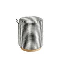 Hocker Macaria Schwarz/weiß B: 36 Cm - Eichefarben/Schwarz, Design, Textil (36/43/36cm) - Livetastic