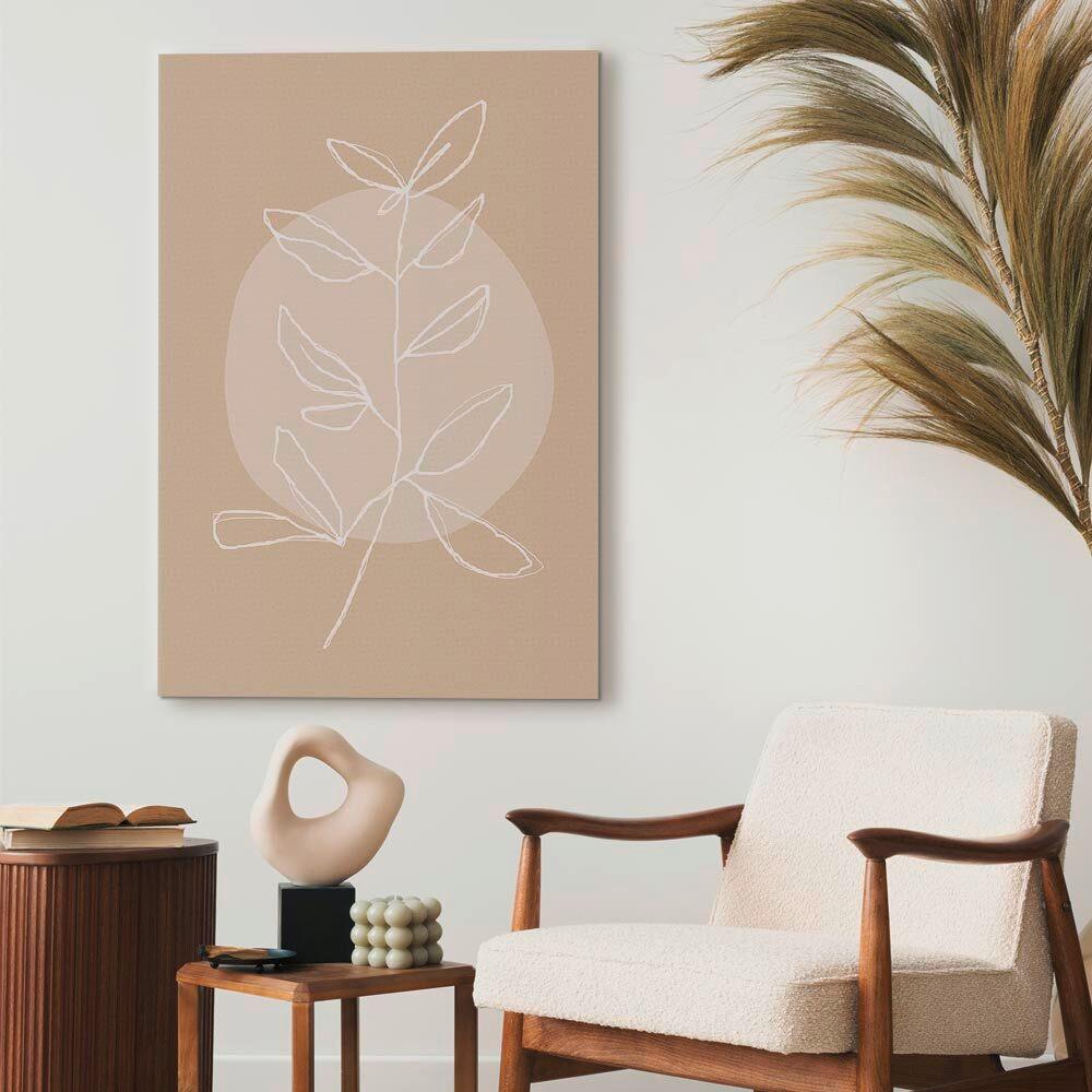 Leinwandbild Bright Twig Beige B: 40 Cm - Beige, Basics, Holzwerkstoff/Textil (40/60/1,2cm) - artgeist