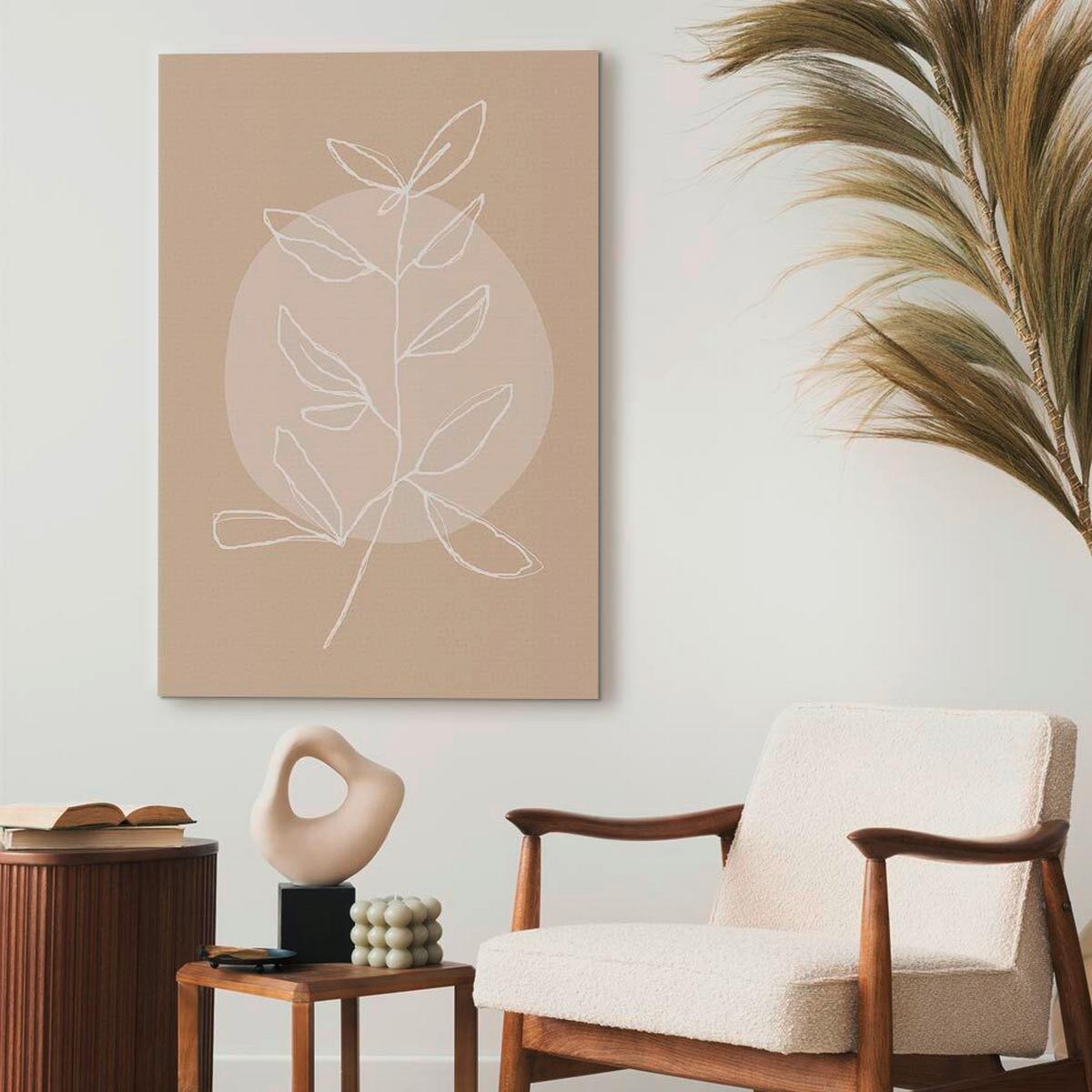 Leinwandbild Bright Twig Beige B: 40 Cm - Beige, Basics, Holzwerkstoff/Textil (40/60/1,2cm) - artgeist