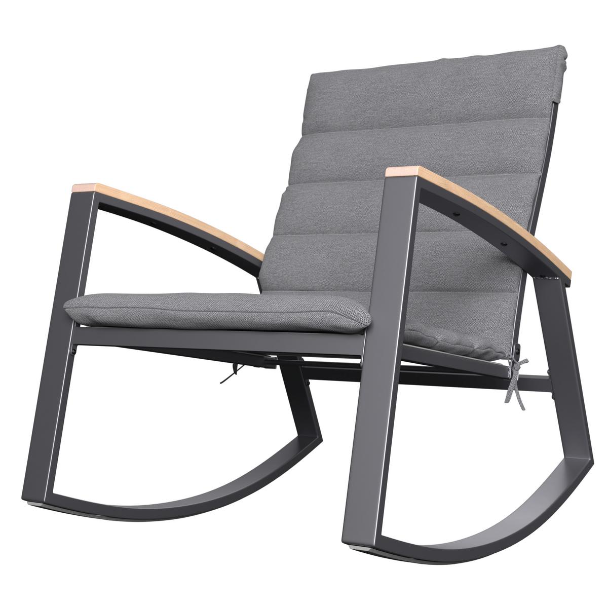 SADA NA BALKON RELAX - šedá/tmavě šedá, Basics, kov/dřevo (82/64/84cm)