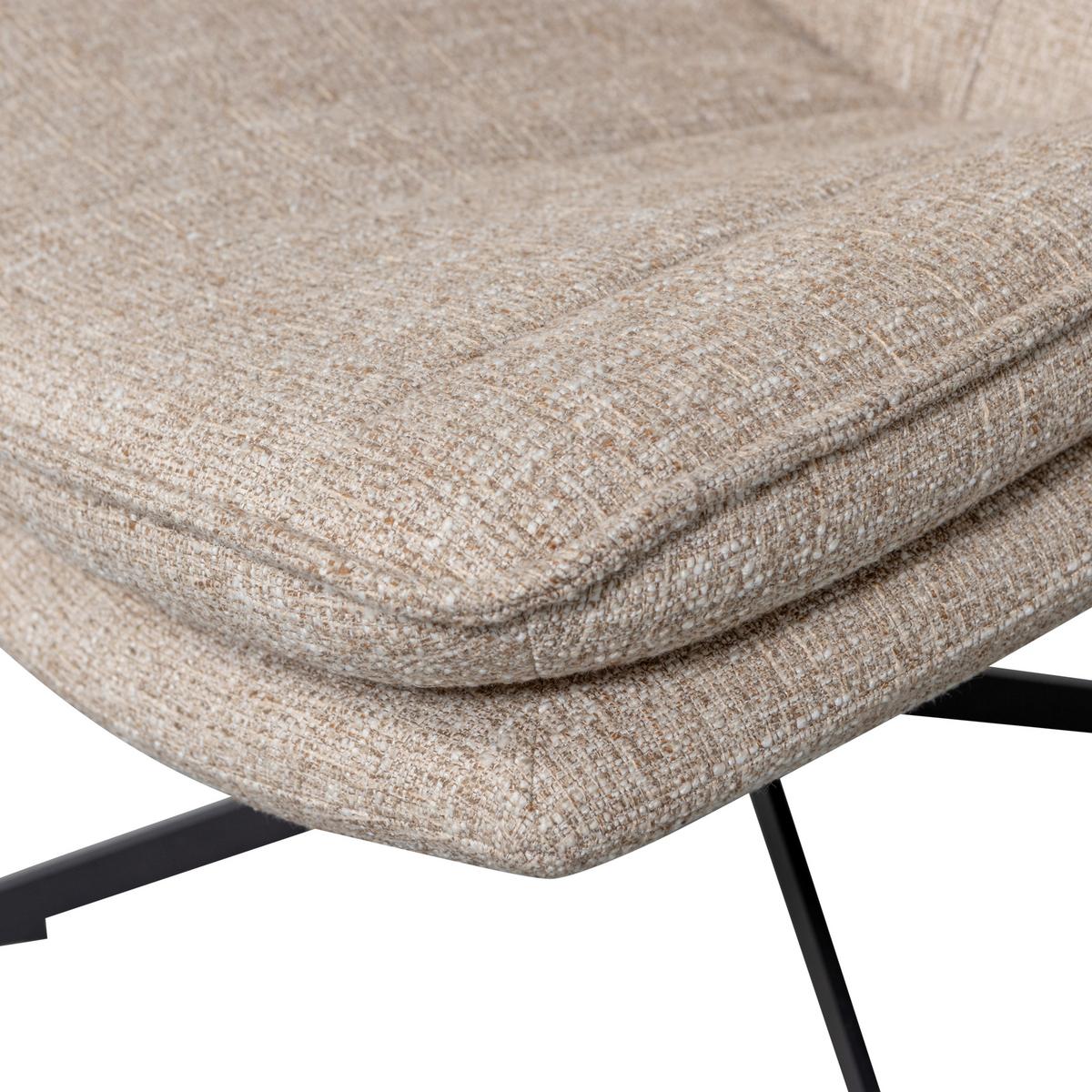 Sessel Milaro Naturfarben B: 75cm - Schwarz/Naturfarben, Design, Textil (75/88/94cm) - Livetastic