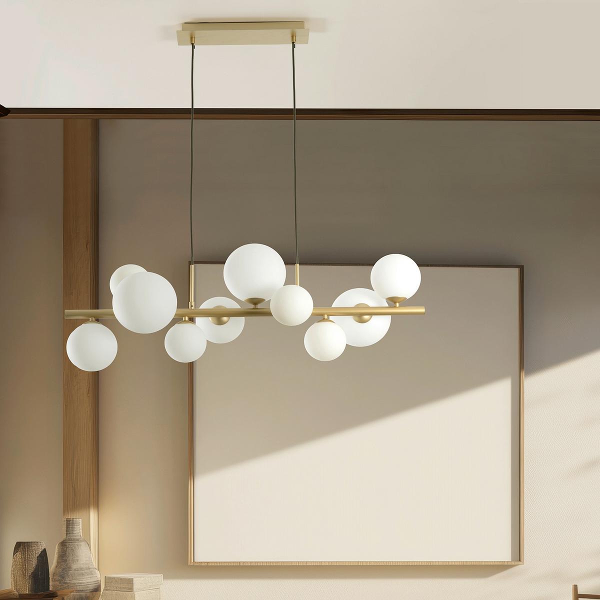 PENDELLEUCHTE Paloma Goldfarben L: 56 cm - Goldfarben, Design, Glas/Metall (86/33/150cm)