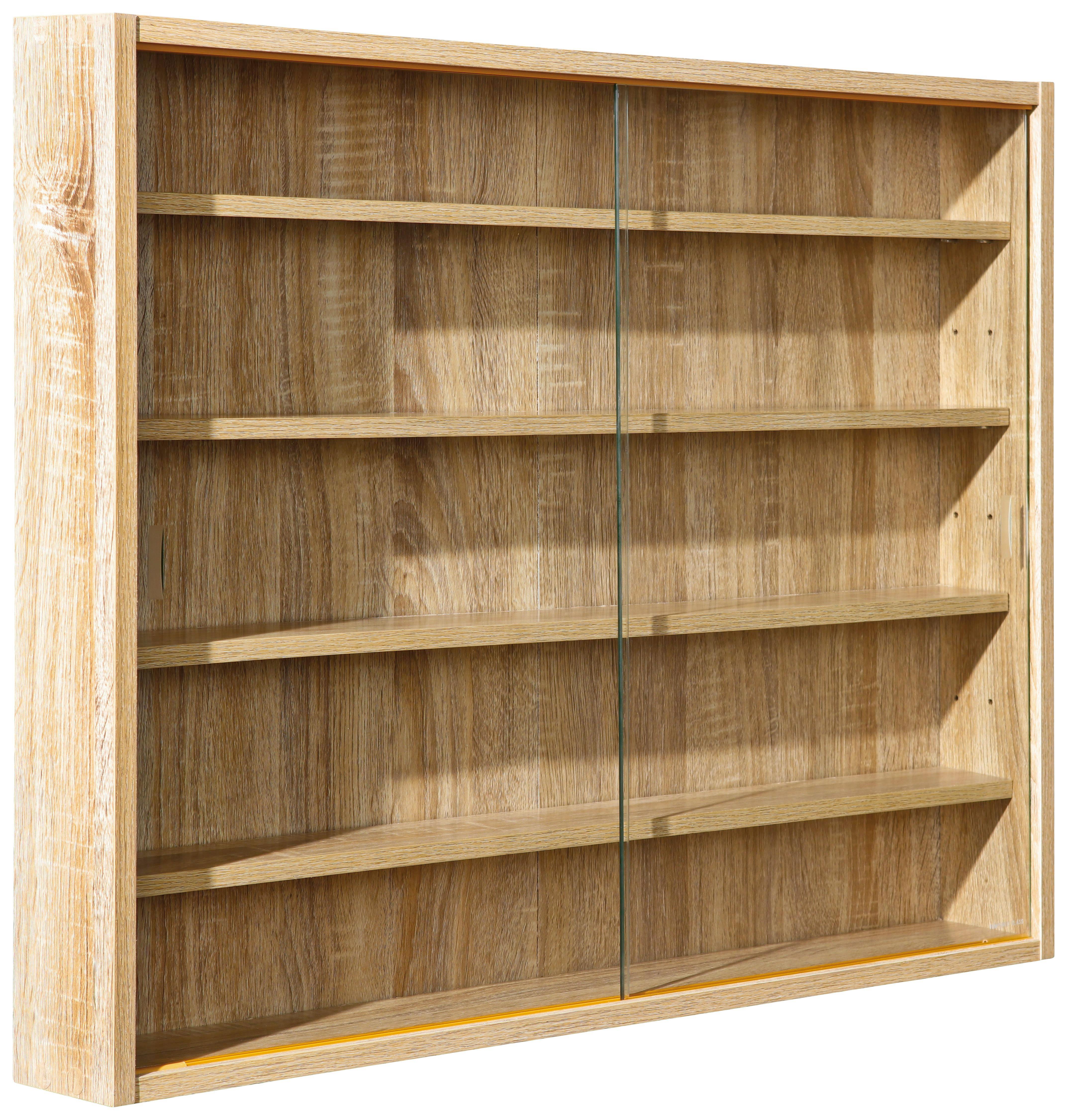 Hängevitrine Collectizioni B: 80 cm - Sonoma Eiche, KONVENTIONELL, Glas/Holzwerkstoff (80/60/9,5cm) - Carryhome