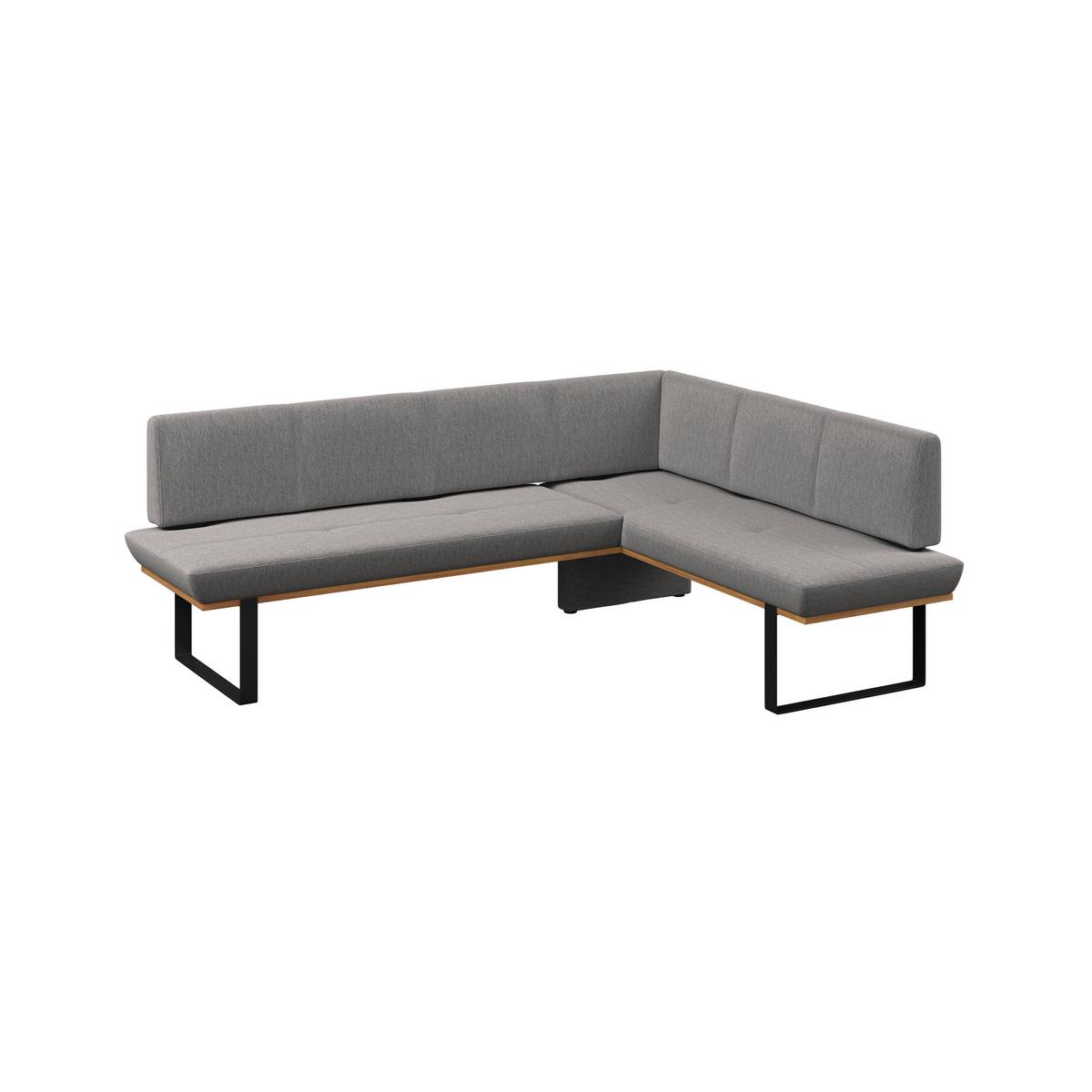 Eckbank Tristan Webstoff grau, S:225x175cm - Schwarz/Grau, MODERN, Holz/Textil (225/175cm) - James Wood