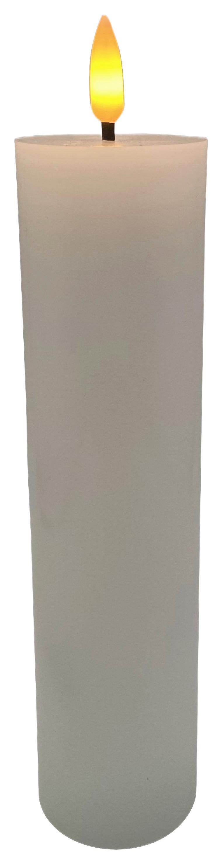 LED sviečka SHINY - biela, Konventionell, plast/prírodné materiály (5/20cm) - Modern Living