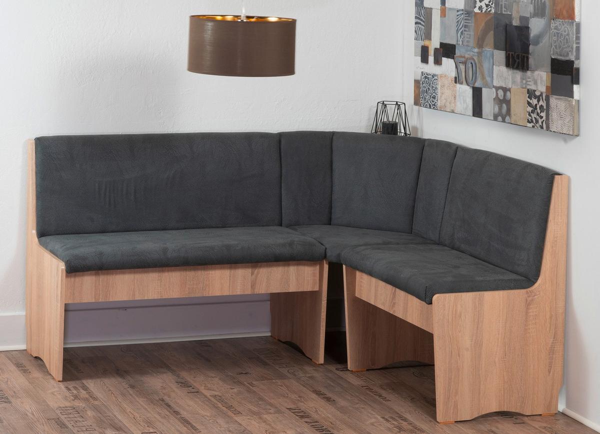 Eckbankgruppe Duisburg Olduso Titanic Grau/eiche D. 165 Cm - Grau/Sonoma Eiche, KONVENTIONELL, Holz/Holzwerkstoff (165/89/125cm) - MID.YOU