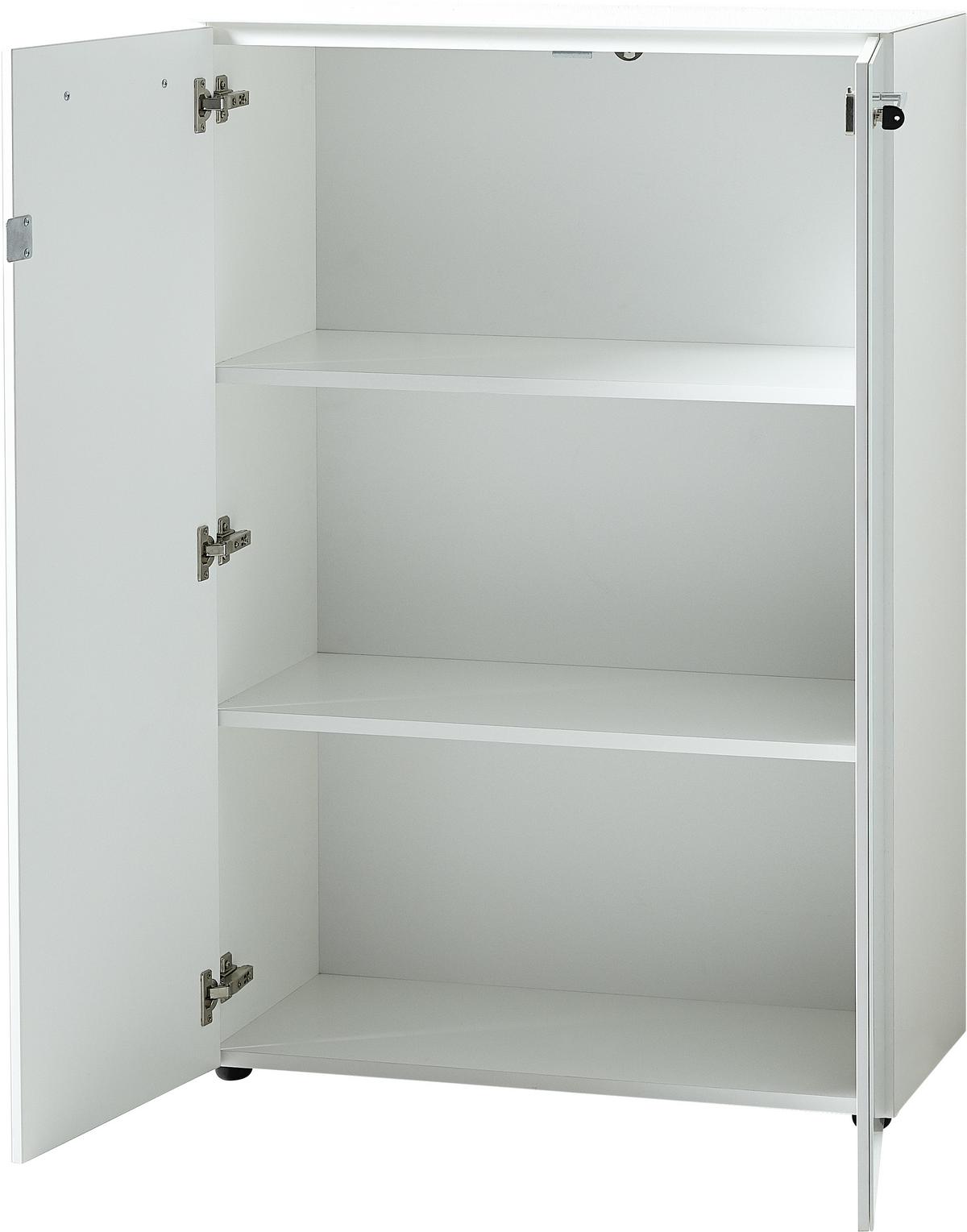 Aktenschrank Gw-Monteria Holzwerkstoff Weiß B: 80 cm - Weiß, MODERN, Glas/Holzwerkstoff (80/120/37cm) - Germania