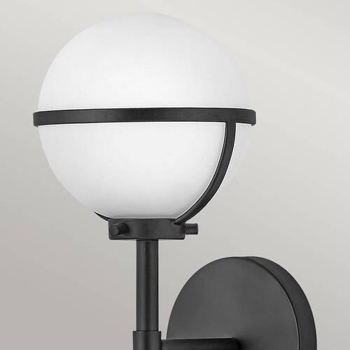 Badezimmer-wandleuchte Hk-Hollis1-O-Bk-Bath - Schwarz, KONVENTIONELL, Glas/Metall (15.6/40.3/19cm) - Elstead Lighting