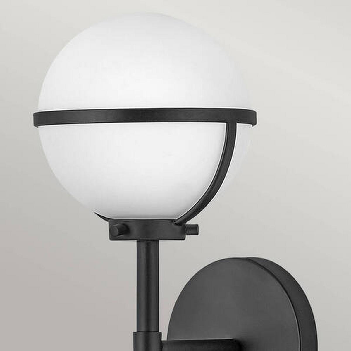 Badezimmer-wandleuchte Hk-Hollis1-O-Bk-Bath - Schwarz, KONVENTIONELL, Glas/Metall (15.6/40.3/19cm) - Elstead Lighting